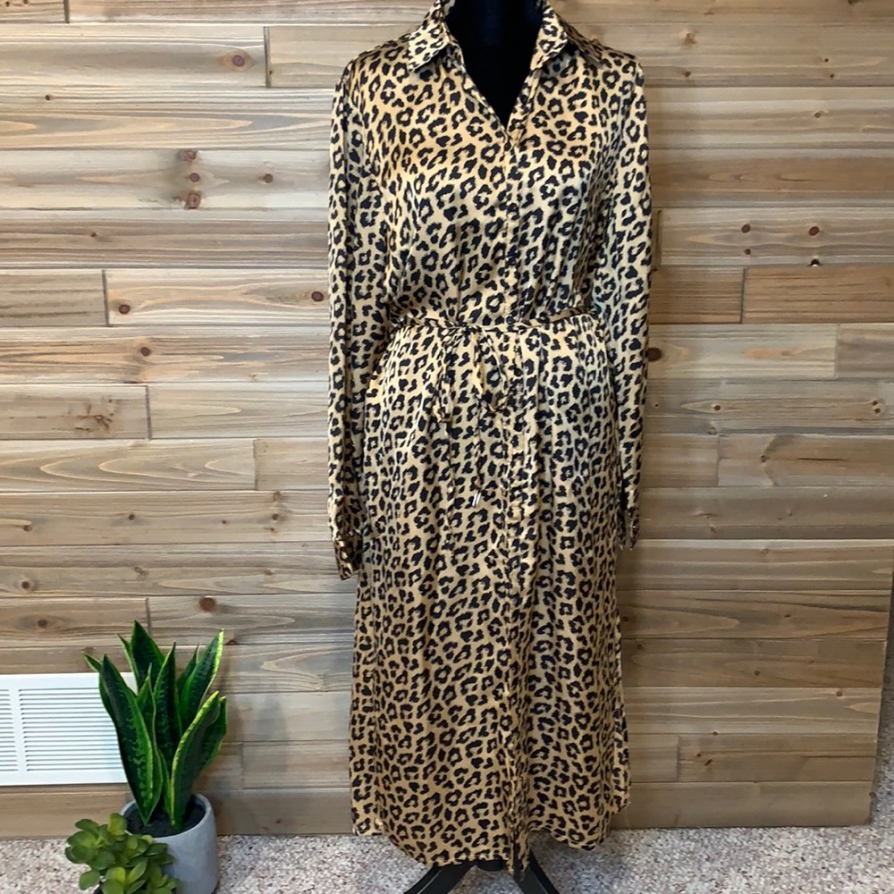 HERS & MINE SWIM COVERUP LEOPARD L